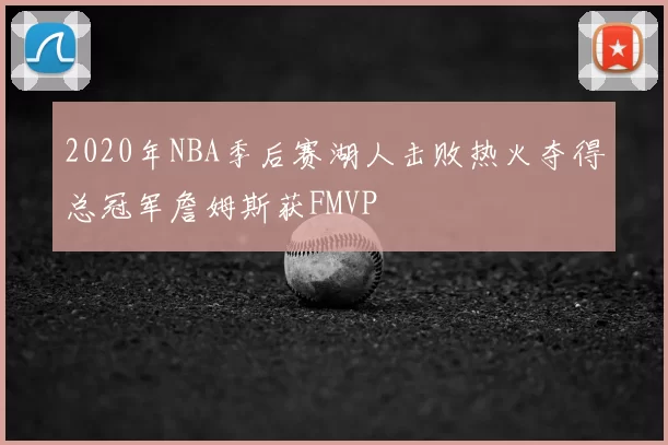 2020年NBA季后赛湖人击败热火夺得总冠军詹姆斯获FMVP